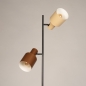 Foto 15731-7: Staande lamp met twee kappen in beige en taupe