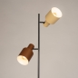 Foto 15731-8: Staande lamp met twee kappen in beige en taupe
