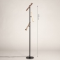 Foto 15732-1: Dimbare 3-Lichts led vloerlamp in zwart met beige, taupe en koffie kleur