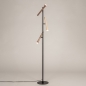 Foto 15732-2: Dimbare 3-Lichts led vloerlamp in zwart met beige, taupe en koffie kleur