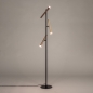 Foto 15732-3: Dimbare 3-Lichts led vloerlamp in zwart met beige, taupe en koffie kleur