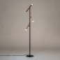 Foto 15732-4: Dimbare 3-Lichts led vloerlamp in zwart met beige, taupe en koffie kleur
