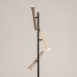 Foto 15732-5: Dimbare 3-Lichts led vloerlamp in zwart met beige, taupe en koffie kleur