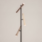 Foto 15732-6: Dimbare 3-Lichts led vloerlamp in zwart met beige, taupe en koffie kleur