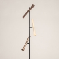 Foto 15732-7: Dimbare 3-Lichts led vloerlamp in zwart met beige, taupe en koffie kleur