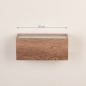 Foto 15737-10: Moderne up en down wandlamp rechthoek van metaal met hout look IP44