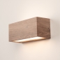 Foto 15737-2: Moderne up en down wandlamp rechthoek van metaal met hout look IP44
