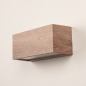 Foto 15737-3: Moderne up en down wandlamp rechthoek van metaal met hout look IP44