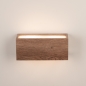 Foto 15737-4: Moderne up en down wandlamp rechthoek van metaal met hout look IP44