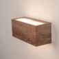 Foto 15737-5: Moderne up en down wandlamp rechthoek van metaal met hout look IP44