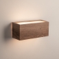 Foto 15737-6: Moderne up en down wandlamp rechthoek van metaal met hout look IP44