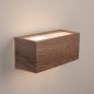 Foto 15737-7: Moderne up en down wandlamp rechthoek van metaal met hout look IP44
