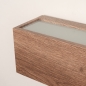 Foto 15737-8: Moderne up en down wandlamp rechthoek van metaal met hout look IP44
