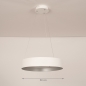Foto 15750-1: Moderne witte LED hanglamp met brede cirkel, dimbaar met afstandsbediening