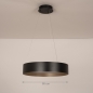 Foto 15751-8: Ronde led hanglamp in zwart met goud, dimbaar met afstandsbediening