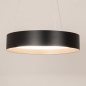 Foto 15751-9: Ronde led hanglamp in zwart met goud, dimbaar met afstandsbediening