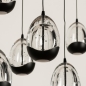 Foto 15752-1: Ovale hanglamp met acht glazen in helder glas