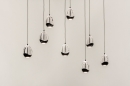 Foto 15752-4: Ovale hanglamp met acht glazen in helder glas