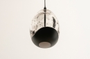 Foto 15752-7: Ovale hanglamp met acht glazen in helder glas
