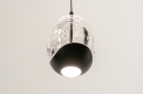 Foto 15752-8: Ovale hanglamp met acht glazen in helder glas