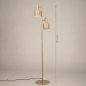 Foto 15754-1 maatindicatie: Beige 2-lichts vloerlamp met schakelaar op de spots E27