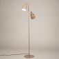 Foto 15754-4: Beige 2-lichts vloerlamp met schakelaar op de spots E27