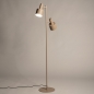 Foto 15754-6: Beige 2-lichts vloerlamp met schakelaar op de spots E27