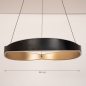 Foto 15757-1: Zwarte cirkel led hanglamp met gouden binnenkant