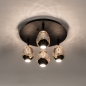 Foto 15762-2: Luxe plafondlamp in zwart met gouden glazen en dimbare led verlichting