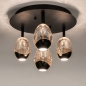 Foto 15762-3: Luxe plafondlamp in zwart met gouden glazen en dimbare led verlichting