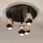 Foto 15762-4: Luxe plafondlamp in zwart met gouden glazen en dimbare led verlichting