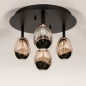 Foto 15762-6: Luxe plafondlamp in zwart met gouden glazen en dimbare led verlichting