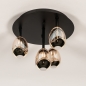 Foto 15762-7: Luxe plafondlamp in zwart met gouden glazen en dimbare led verlichting