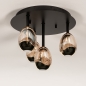Foto 15762-8: Luxe plafondlamp in zwart met gouden glazen en dimbare led verlichting