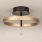 Foto 15771-1: Mooie led plafondlamp in zwart met goud en dimbaar met gewone schakelaar
