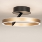 Foto 15771-4: Mooie led plafondlamp in zwart met goud en dimbaar met gewone schakelaar