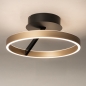 Foto 15771-5: Mooie led plafondlamp in zwart met goud en dimbaar met gewone schakelaar