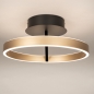 Foto 15771-6: Mooie led plafondlamp in zwart met goud en dimbaar met gewone schakelaar