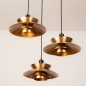 Foto 15782-11: Gouden 3-lichts hanglamp Eclectisch en speels op verschillende hoogtes