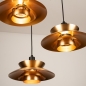 Foto 15782-14: Gouden 3-lichts hanglamp Eclectisch en speels op verschillende hoogtes