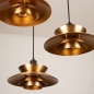 Foto 15782-15: Gouden 3-lichts hanglamp Eclectisch en speels op verschillende hoogtes