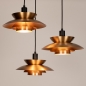 Foto 15782-7: Gouden 3-lichts hanglamp Eclectisch en speels op verschillende hoogtes