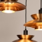 Foto 15782-8: Gouden 3-lichts hanglamp Eclectisch en speels op verschillende hoogtes