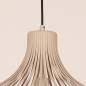 Foto 15790-7: Beige Japandi-Hängelampe in Birnenform mit flachen Metallstreben E27