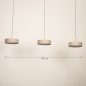 Foto 15801-1 maatindicatie: Beige moderne led 3-lichts hanglamp met verstelbare hoogte