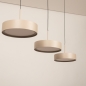 Foto 15801-12: Beige moderne led 3-lichts hanglamp met verstelbare hoogte