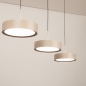 Foto 15801-2: Beige moderne led 3-lichts hanglamp met verstelbare hoogte
