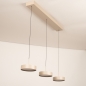 Foto 15801-8: Beige moderne led 3-lichts hanglamp met verstelbare hoogte