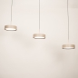 Foto 15801-9: Beige moderne led 3-lichts hanglamp met verstelbare hoogte