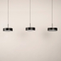Foto 15802-11: Zwarte moderne led 3-lichts hanglamp met verstelbare hoogte